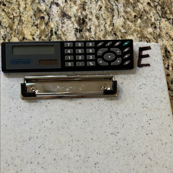 Dexas White Clipboard with Solar Calculator & Inside Storage & Handle - Picture 10 of 14